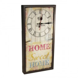 Часы на холсте Home sweet home в деревянной раме 